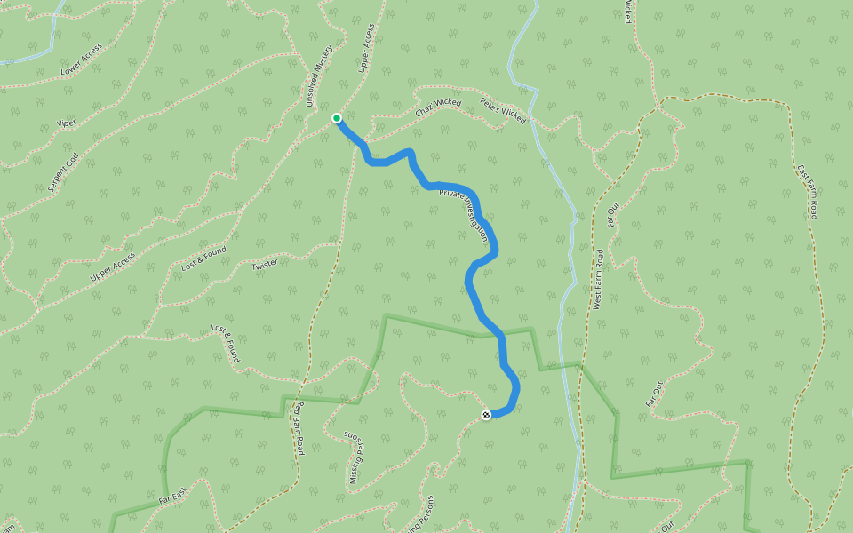Private Investigation walking route map in Granby