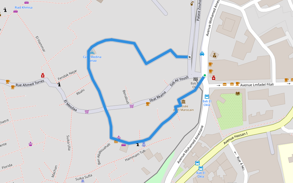 Escala walking route map in Tétouan