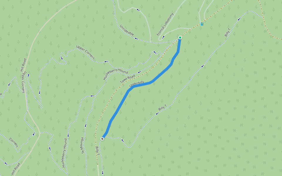 Underbilly walking route map in Rotorua