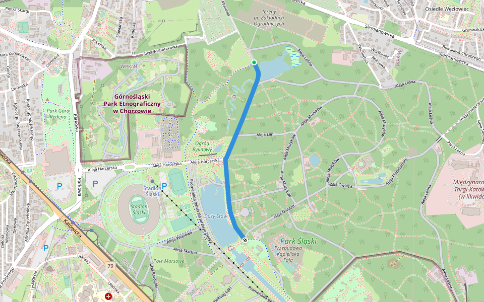Aleja Klonowa walking route map in Chorzów