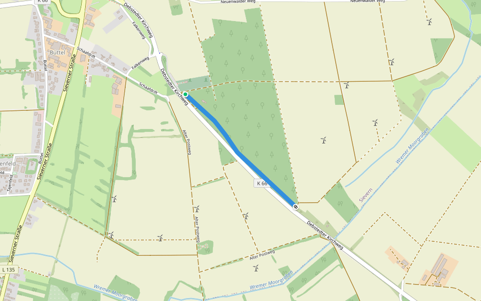 Karkpatt walking route map in Geestland