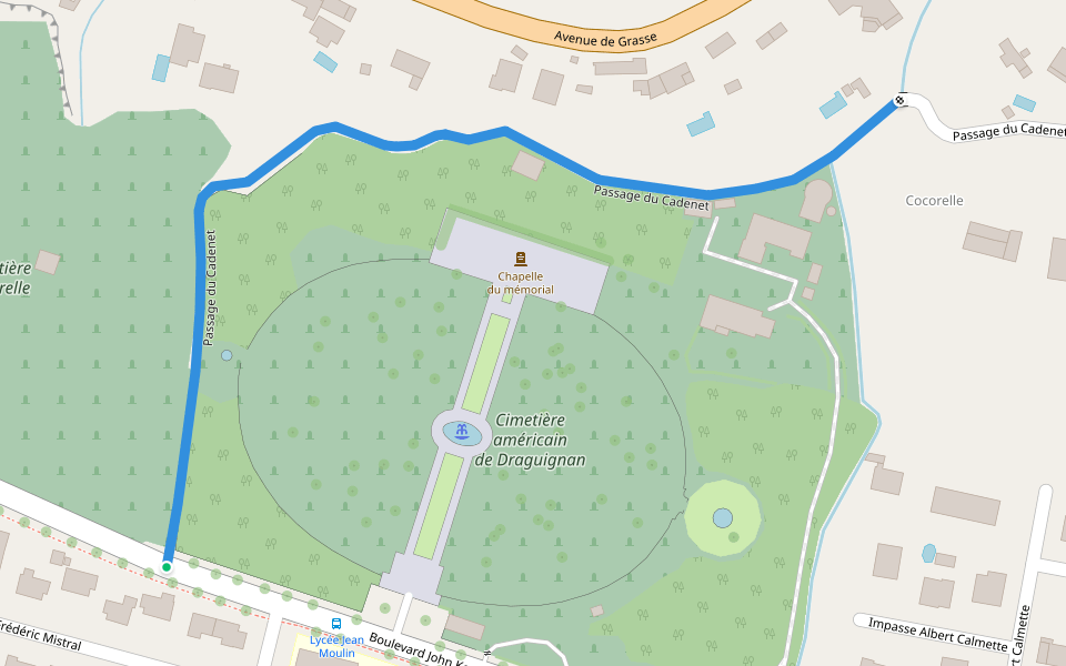 Passage du Cadenet walking route map in Draguignan