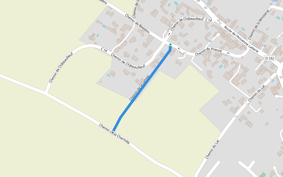 Chemin de la Lampe walking route map in La Crèche