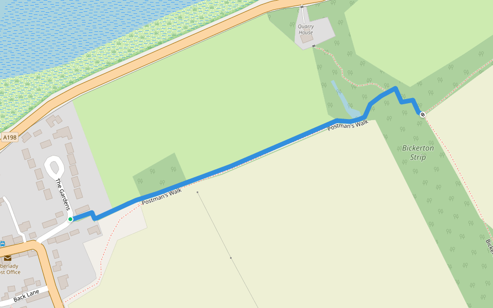 Postman's Walk walking route map in Aberlady