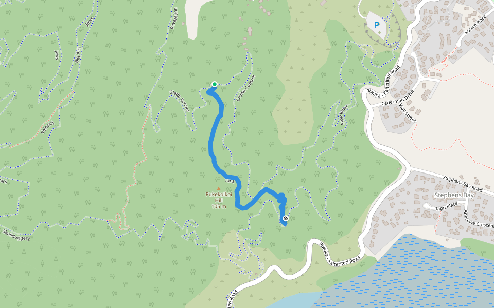 Tank walking route map in Kaiteriteri