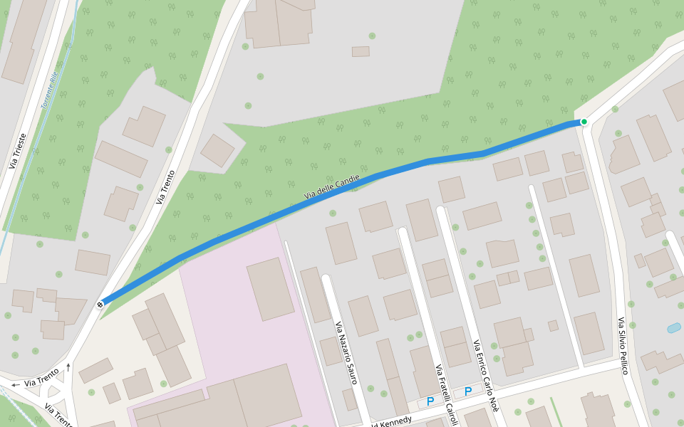 Via delle Candie walking route map in Cassano Magnago