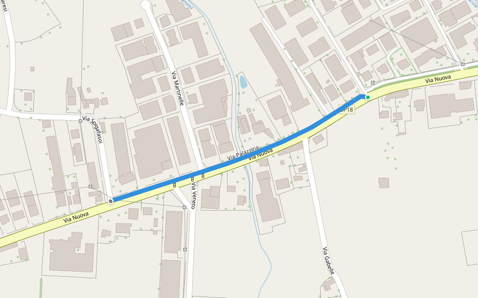 Via Palazzina walking route map in Casale di Scodosia