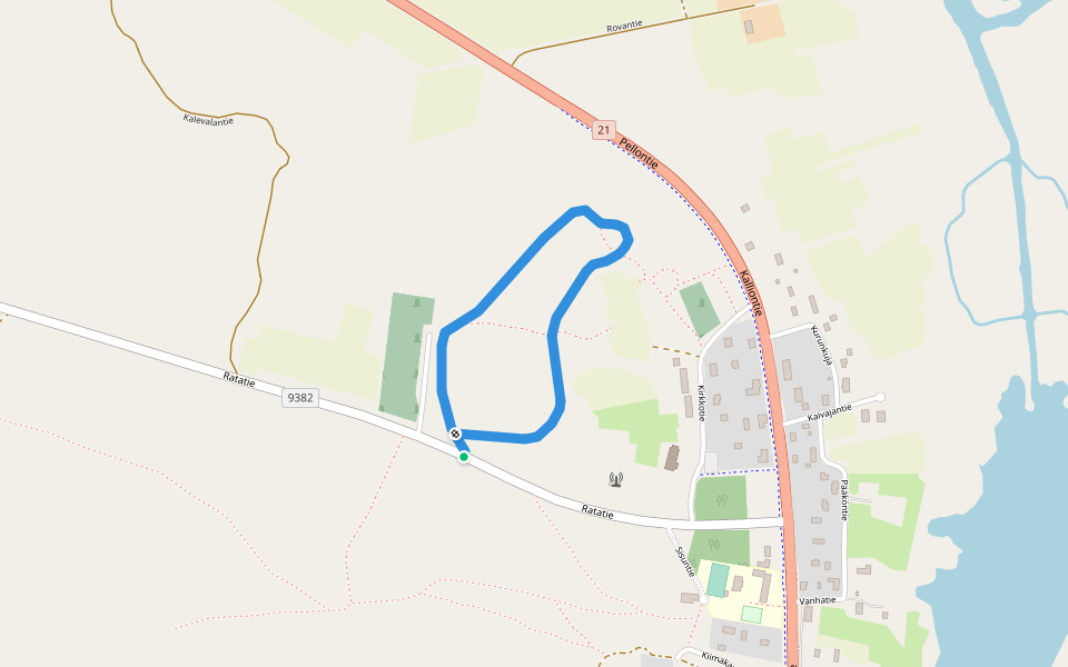 Valaistu kuntorata walking route map in Sieppijärvi