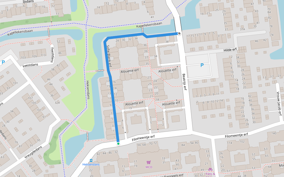 Sofie Blank erf walking route map in Capelle aan den IJssel