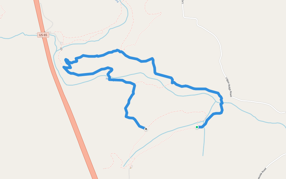 Busiek Yellow Trail walking route map in Chestnutridge