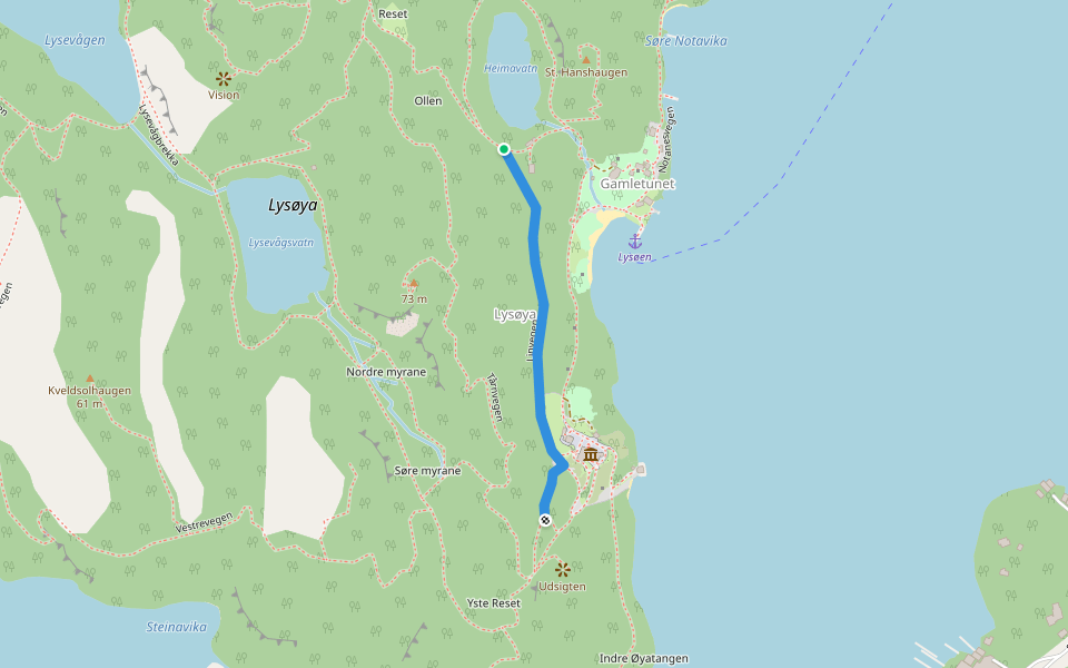 Linvegen walking route map in Lysekloster