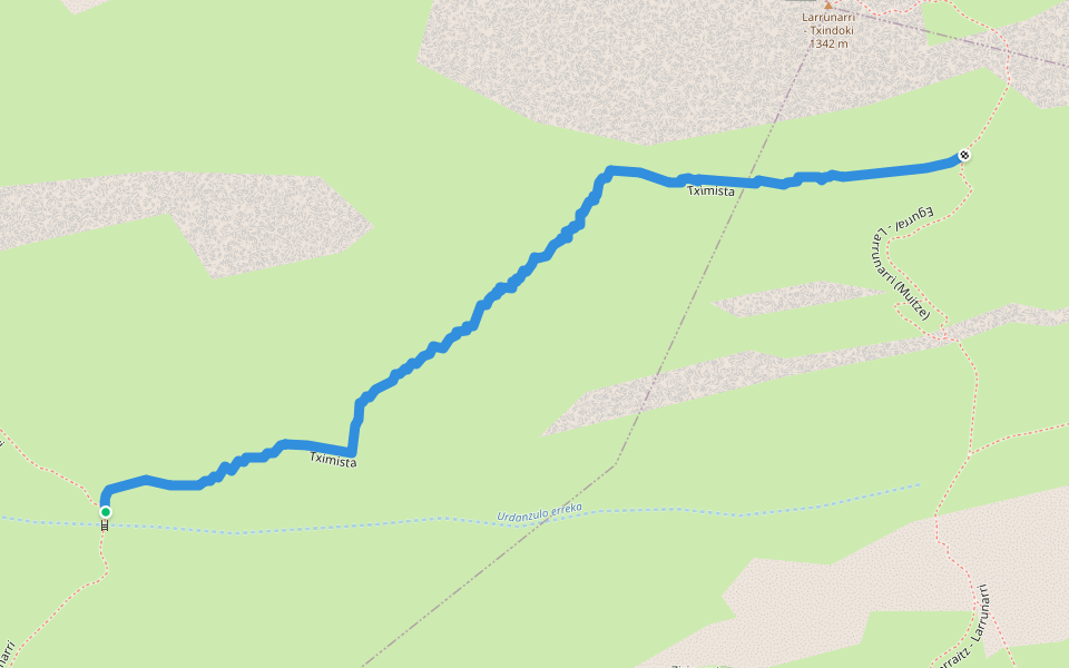 Tximista walking route map in Abaltzisketa