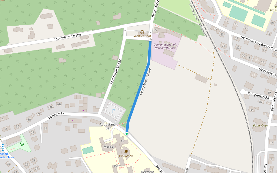 Georg-Merz-Straße walking route map in Neuendettelsau