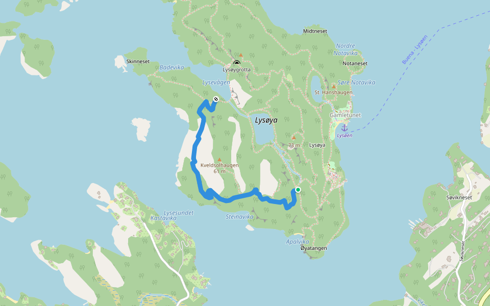 Vestrevegen walking route map in Lysekloster