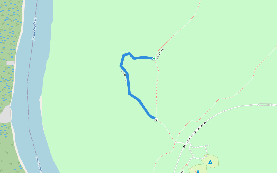 Loop Trail walking route map in Chiefland