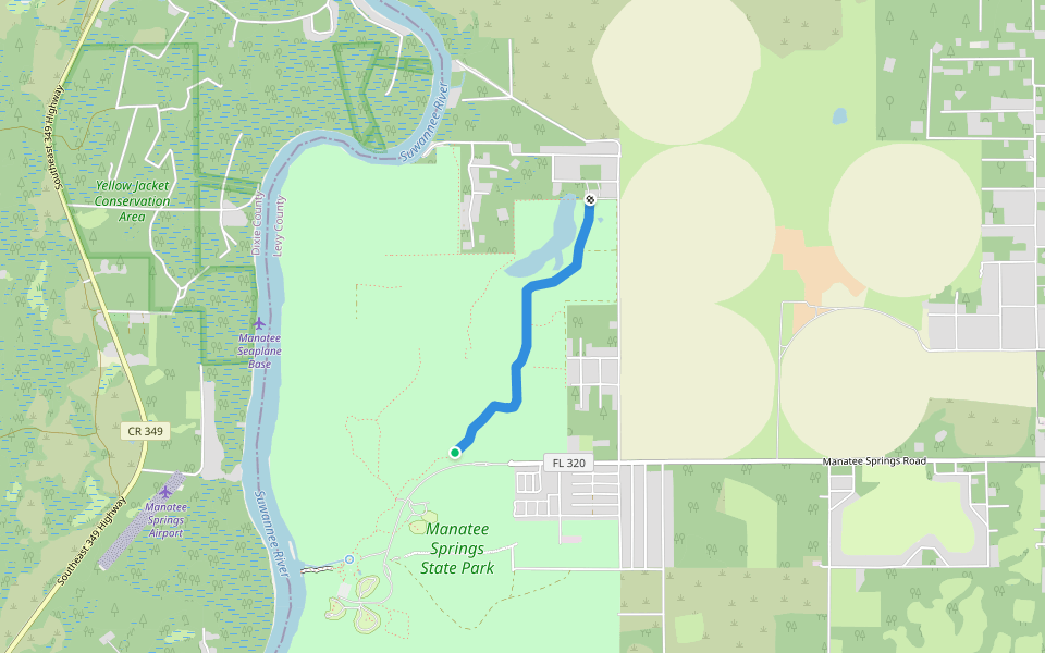 Shacklefoot Trail walking route map in Chiefland