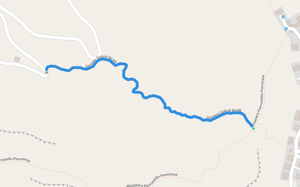 Sentiero Gola di Nicolè walking route map in Pont Canavese