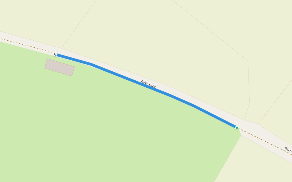 Rake Lane walking route map in Dunham-on-the-Hill