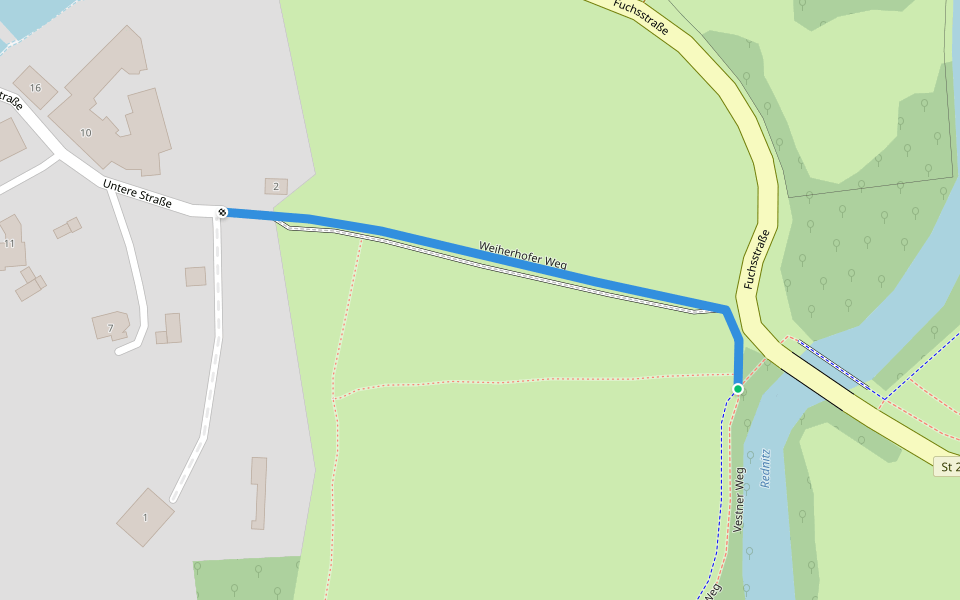 Weiherhofer Weg walking route map in Fürth