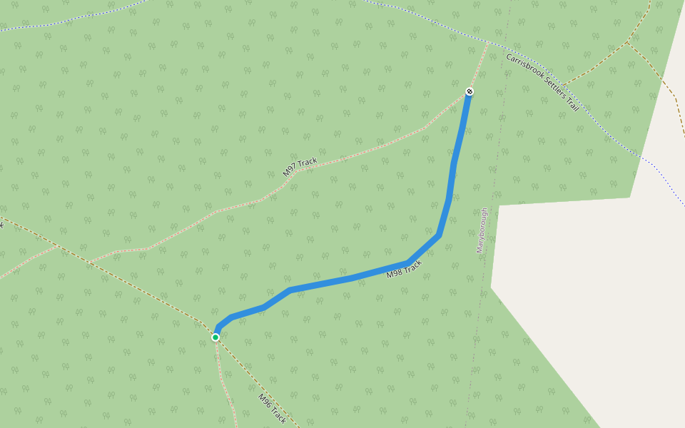 M98 Track walking route map in Maryborough