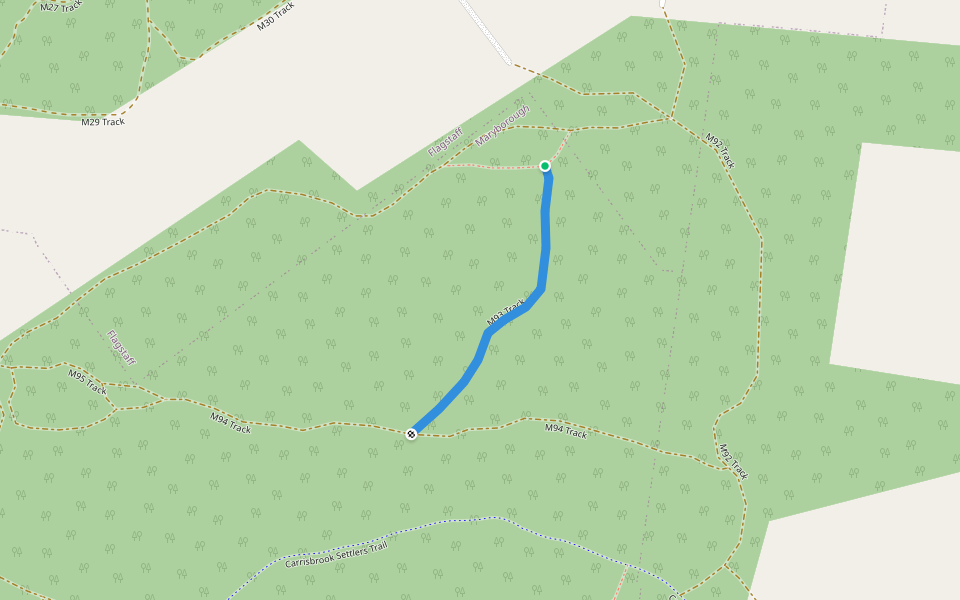 M93 Track walking route map in Maryborough
