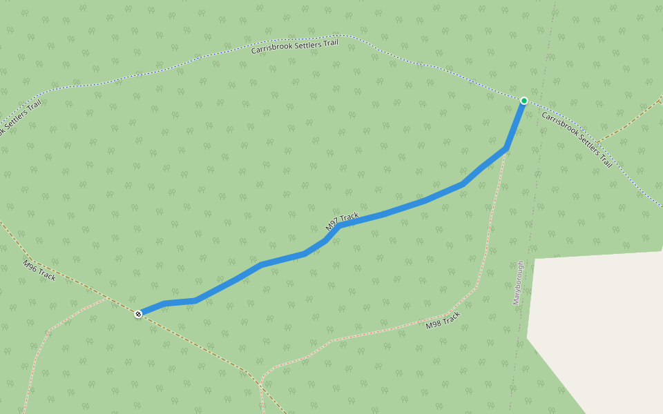 M97 Track walking route map in Carisbrook