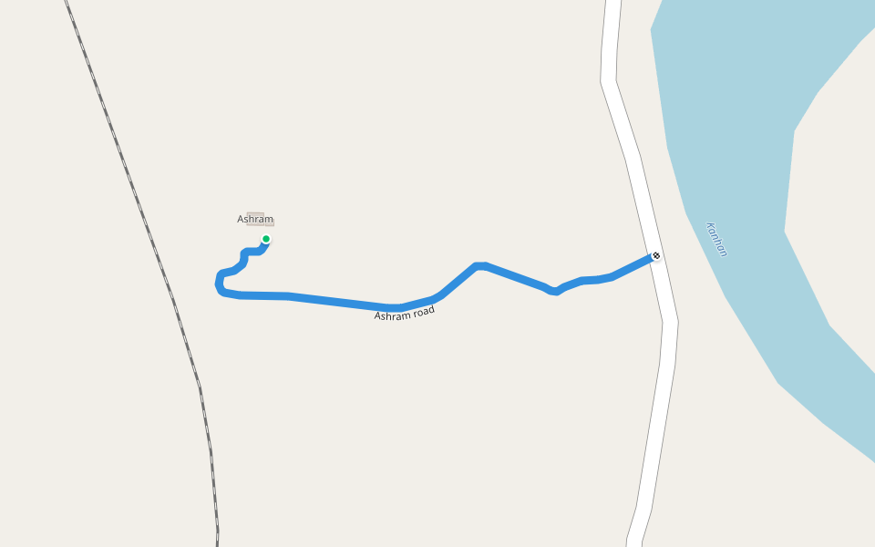 Ashram road walking route map in Lodhikheda