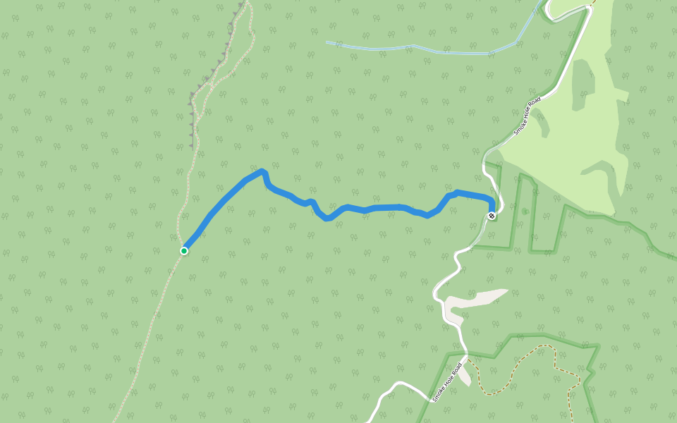 Landis Trail walking route map in Cabins