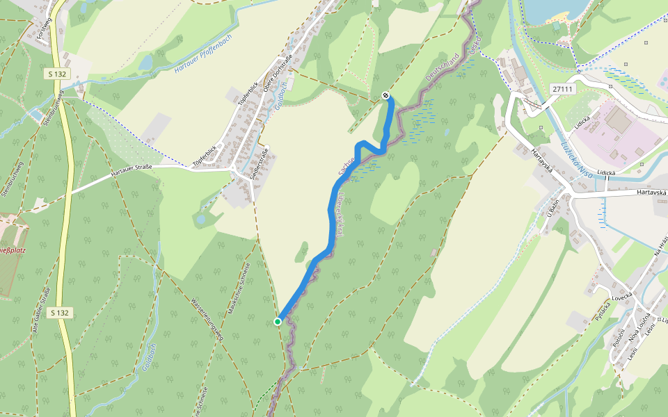 Ernst-Gäbler-Weg walking route map in Zittau