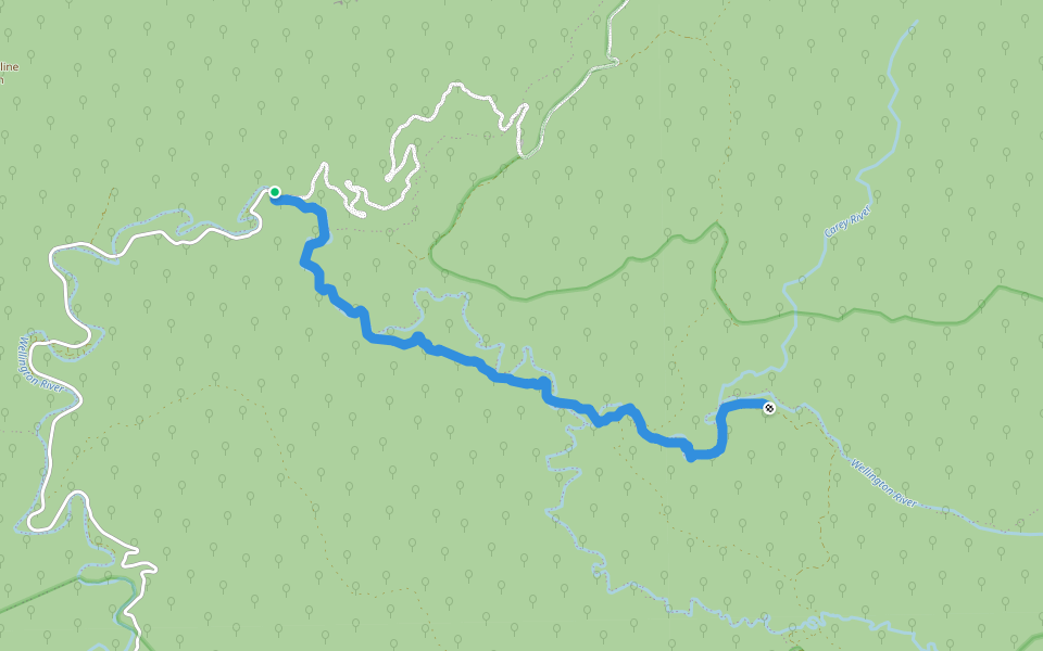 Wellington River Walking Track walking route map in Crookayan