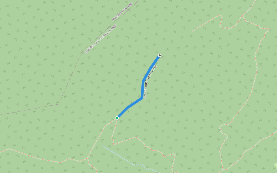 Brandlkogel Normalweg walking route map in Saalfelden am Steinernen Meer