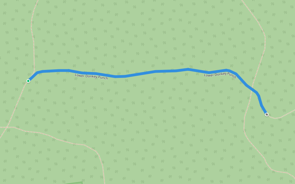 Lower Donkey Punch walking route map in Amherst
