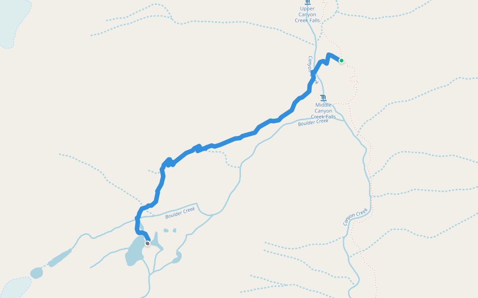 Boulder Creek Lakes Trail (10W02) walking route map in Junction City