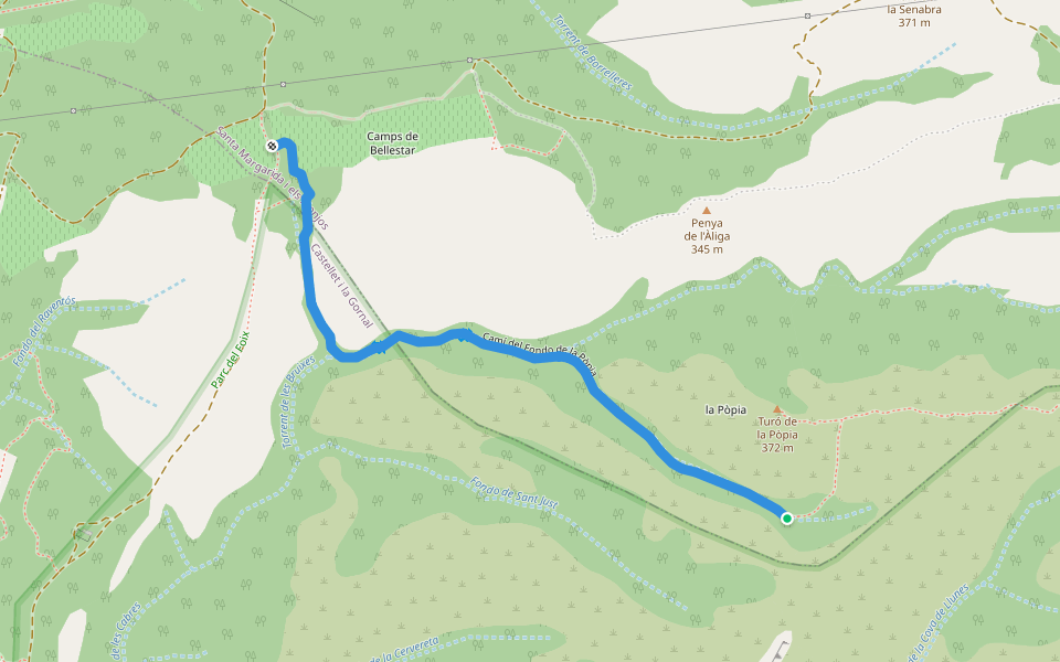 Camí del Fondo de la Pòpia walking route map in Daltmar