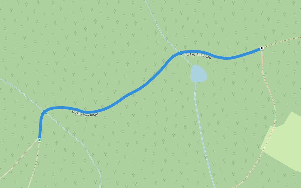 Turkey Pen Road walking route map in Luray