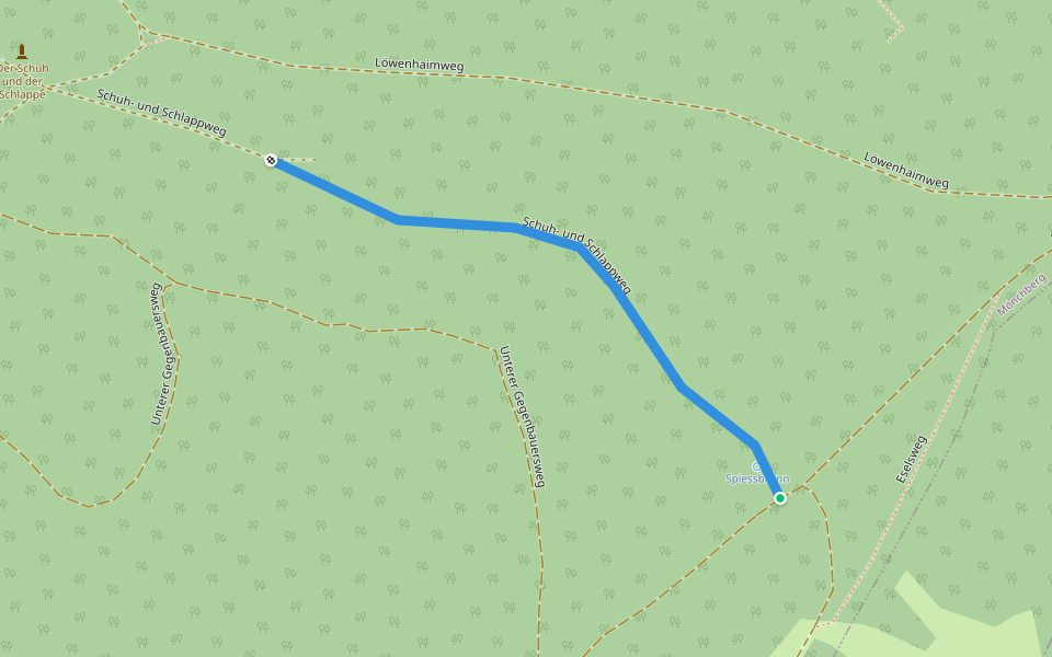 Schuh- und Schlappweg walking route map in Mönchberg