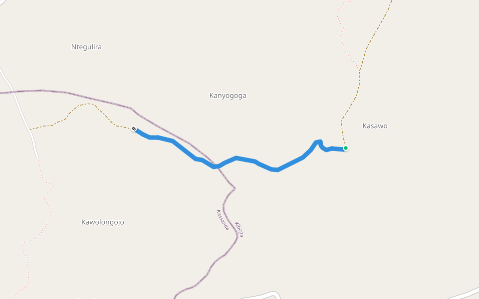 Acacia Avenue walking route map in Biko