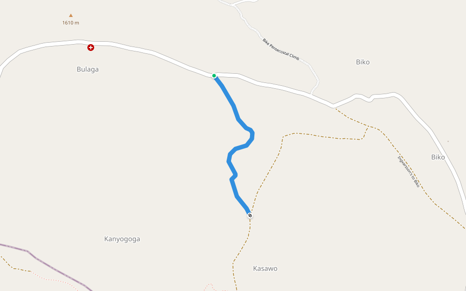 Goats & Cattle Trail walking route map in Biko