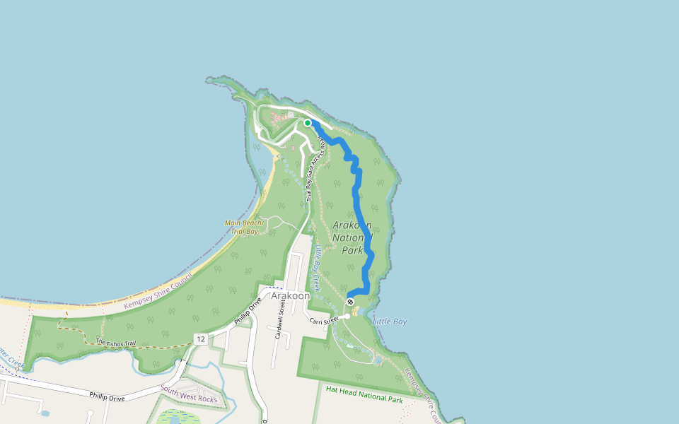 Monument Hill Walking Track walking route map in Arakoon