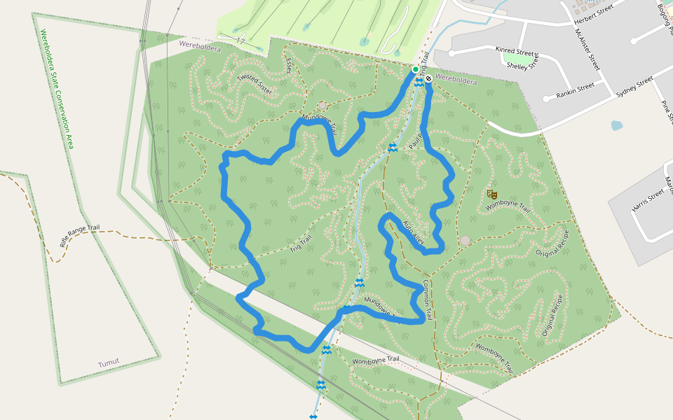 Mundowie Trail walking route map in Tumut