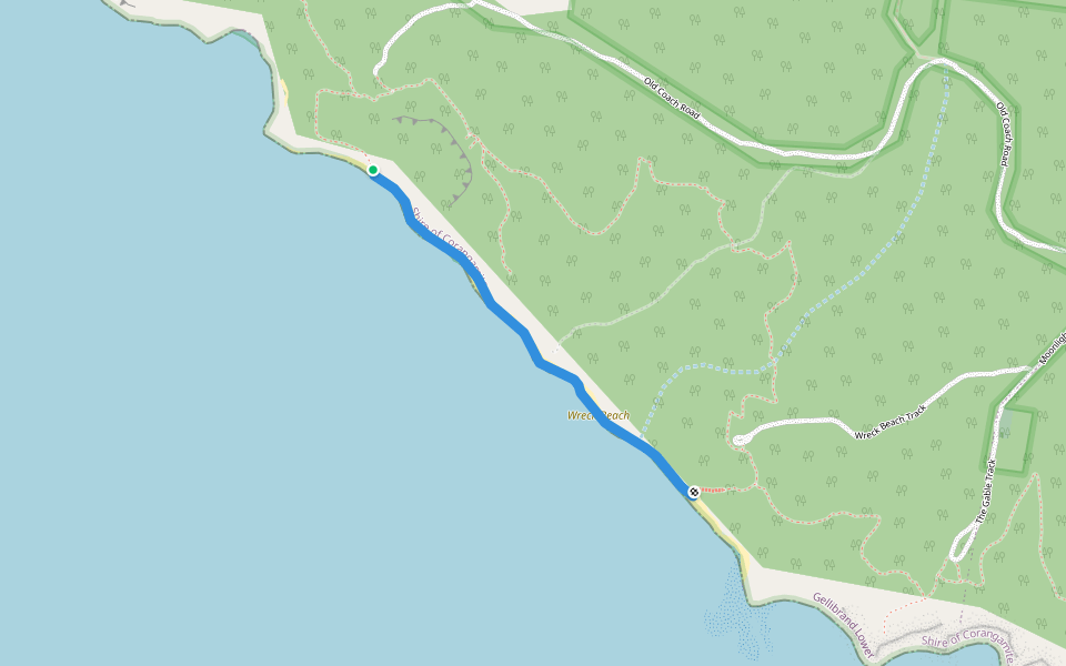 Coast track walking route map in Gellibrand Lower