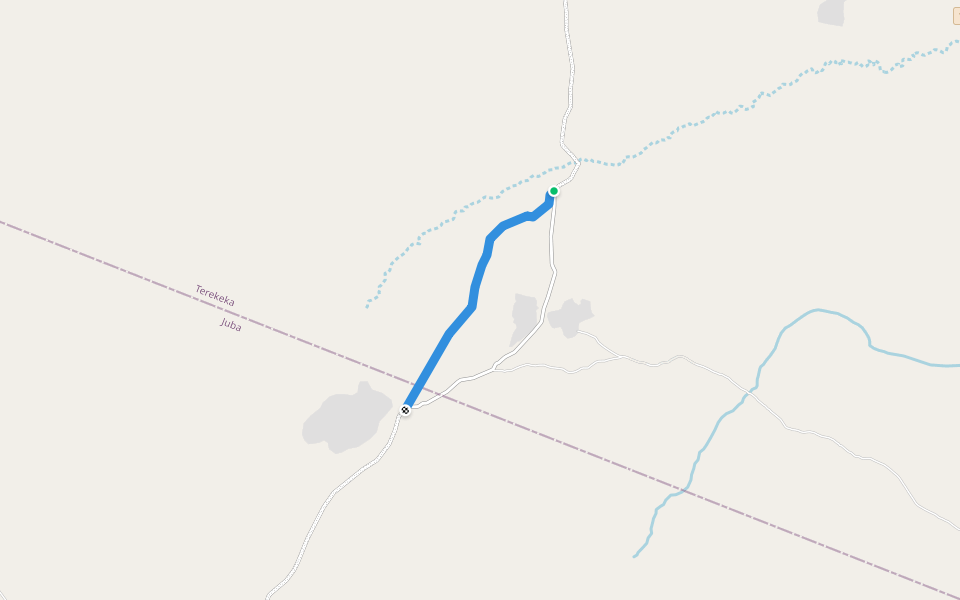 Old Juba-Terakeka walking route map in Rombe Lako