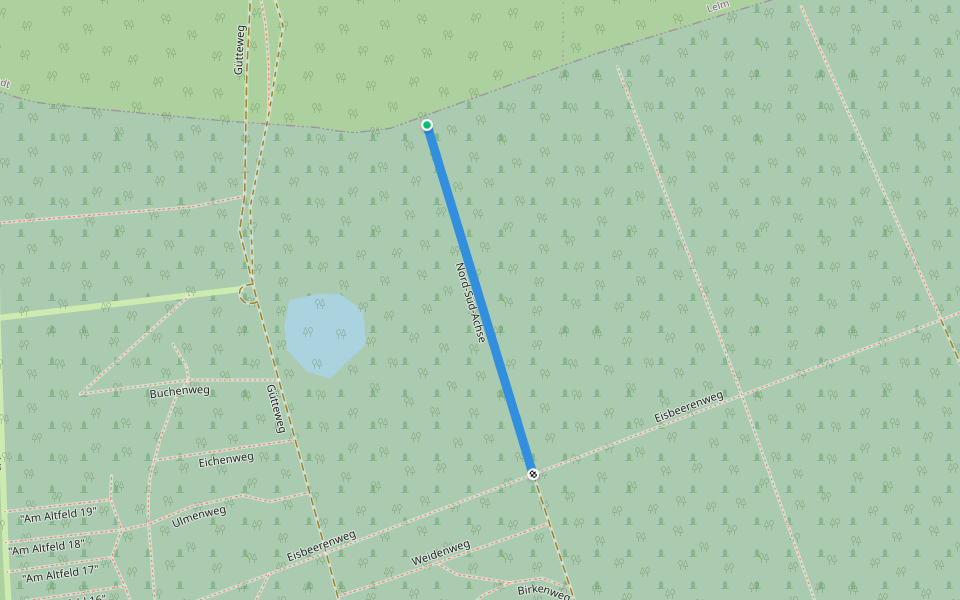 Nord-Süd-Achse walking route map in Königslutter