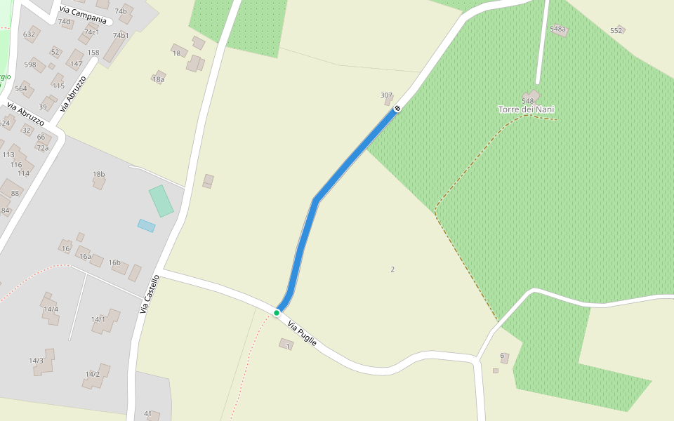 Via Monticelli walking route map in Savignano Sul Panaro