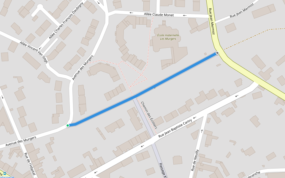 Promenade de Kington walking route map in Marines