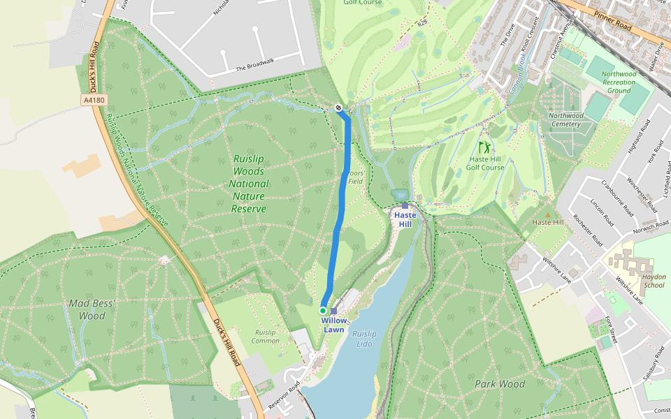 R59 walking route map in Northwood