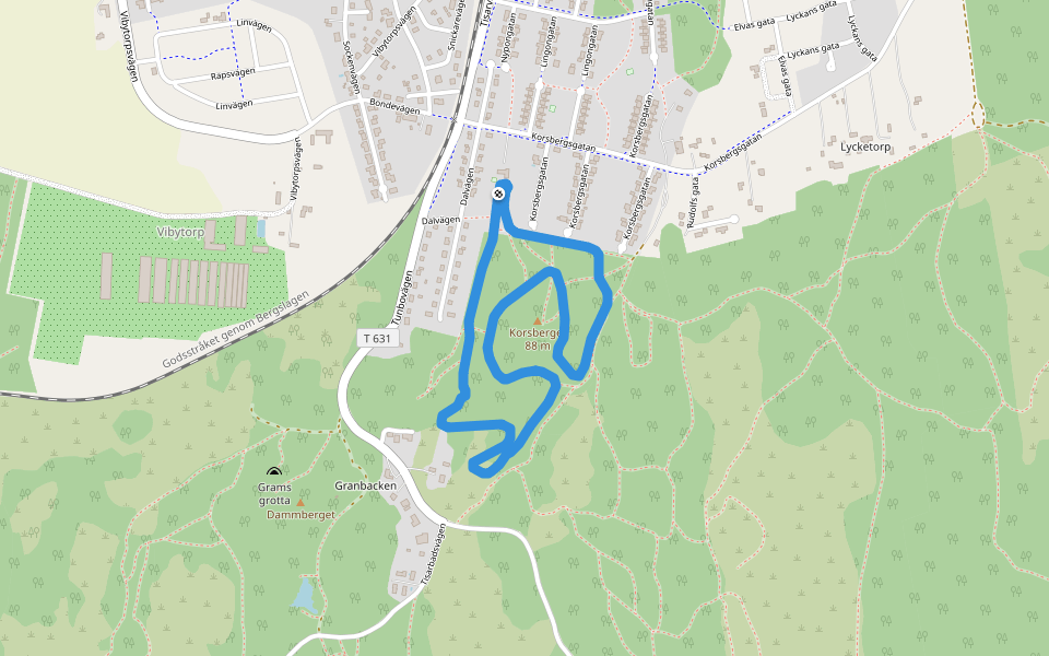 Elljusspår - 2.5 km walking route map in Hallsberg