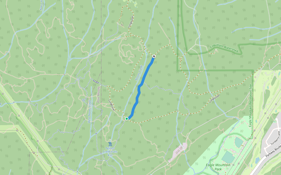 Four Lost Souls / Greaser walking route map in Anmore