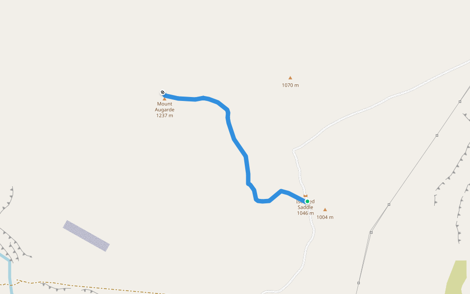 Mt Augarde Track walking route map in Awatere Valley