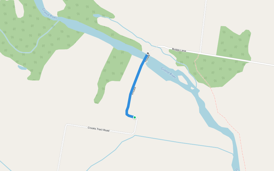 Private walking route map in West Montrose